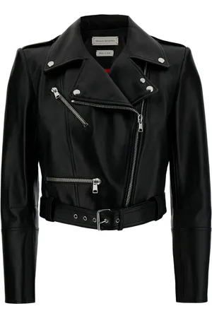 Alexander McQueen Dames, Jassen, Zwart, Maat: M Leer