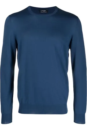 BARBA Heren, Truien, Blauw, Maat: 2XL Katoen