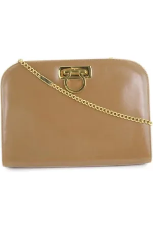 Salvatore Ferragamo Dames, Pre-owned, Bruin, Maat: ONE Size Leer
