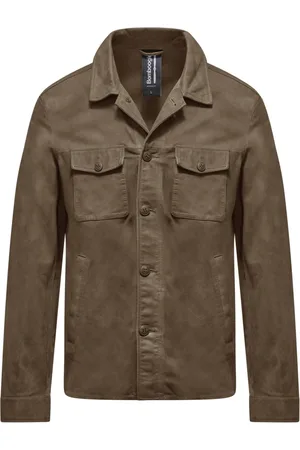 Bomboogie Heren, Jassen, Grijs, Maat: XL Leer