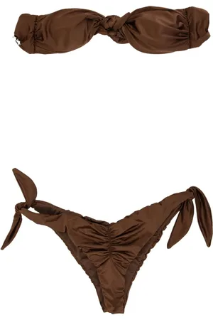F**K Dames, Badkleding, Bruin, Maat: XL Leer