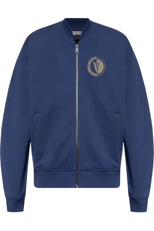 VERSACE Heren, Sweatshirts & Hoodies, Blauw, Maat: L Katoen