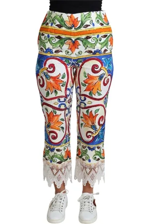 Dolce & Gabbana Dames, Broeken, Groen, Maat: XS Katoen