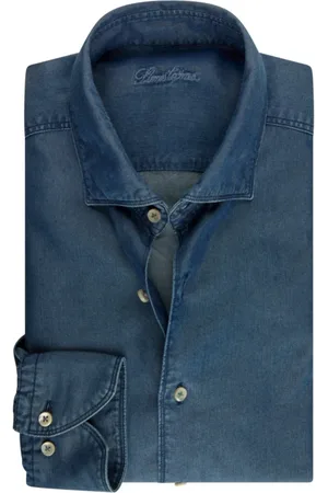 Stenströms Heren, Overhemden, Blauw, Maat: 2XL Denim