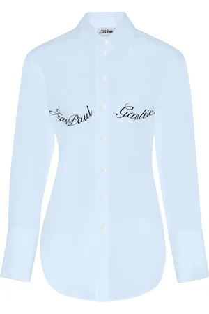 Jean Paul Gaultier Dames, Blouses & Shirts, Blauw, Maat: S Katoen