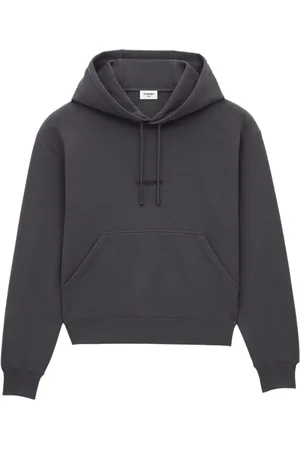 Saint Laurent Heren, Sweatshirts & Hoodies, Grijs, Maat: XL Katoen
