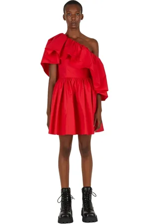 Alexander McQueen Dames, Jurken, Rood, Maat: 2XS Katoen