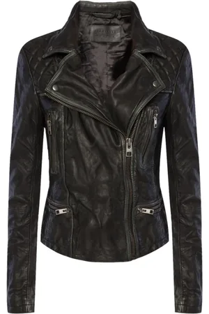 AllSaints Dames, Jassen, Zwart, Maat: S Leer