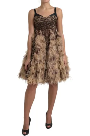 Dolce & Gabbana Dames, Jurken, Bruin, Maat: XS Zijde