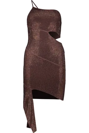 ANDREA ADAMO Dames, Jurken, Bruin, Maat: S Viscose