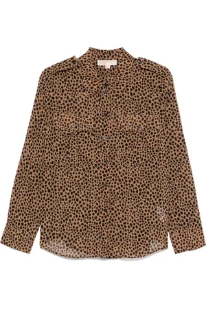 Michael Kors Dames, Blouses & Shirts, Bruin, Maat: S Poliester