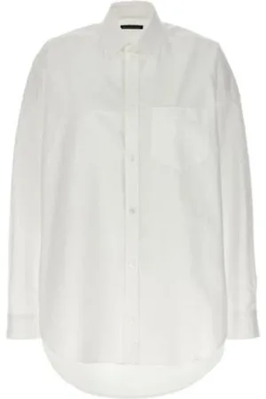 Balenciaga Dames, Blouses & Shirts, Wit, Maat: M Katoen