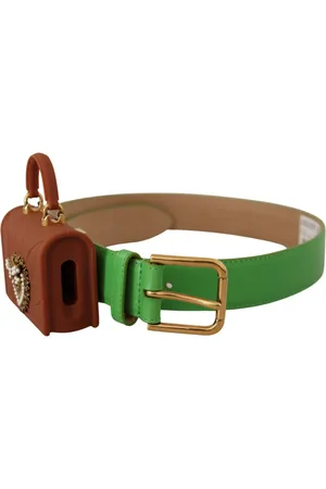 Dolce & Gabbana Dames, Accessoires, Groen, Maat: 70 CM Leer