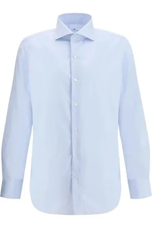 Finamore Heren, Overhemden, Blauw, Maat: S Katoen