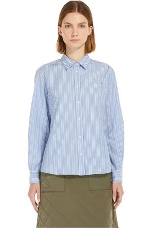 Max Mara Dames, Blouses & Shirts, Blauw, Maat: M Katoen