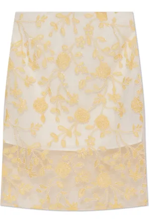 ROTATE Dames, Rokken, Geel, Maat: L Viscose
