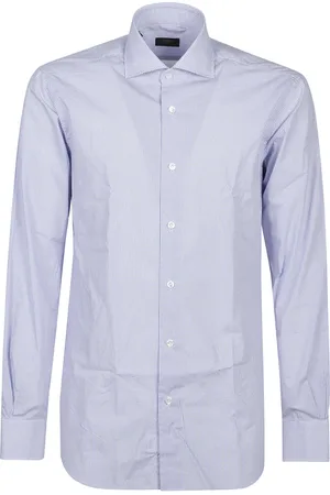 BARBA Heren, Overhemden, Blauw, Maat: 2XL Katoen