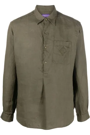 Ralph Lauren Heren, Overhemden, Bruin, Maat: S Linnen