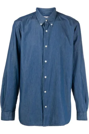 Woolrich Heren, Overhemden, Blauw, Maat: S Denim