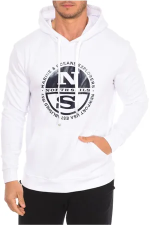 North Sails Heren, Sweatshirts & Hoodies, Wit, Maat: 2XL Katoen