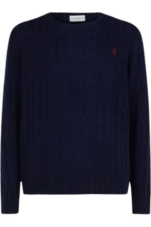 BALLANTYNE Heren, Truien, Blauw, Maat: L Wol