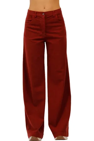 Aspesi Dames, Broeken, Rood, Maat: S Corduroy
