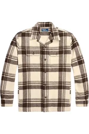 Ralph Lauren Heren, Overhemden, Bruin, Maat: L Wol