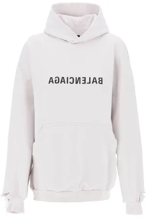 Balenciaga Heren, Sweatshirts & Hoodies, Wit, Maat: XL Katoen