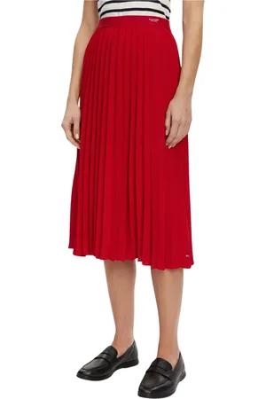 Tommy Hilfiger Dames, Rokken, Rood, Maat: L Katoen