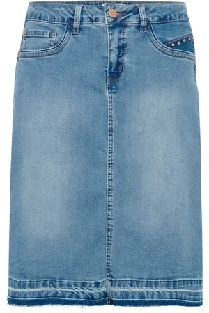 Cream Dames, Rokken, Blauw, Maat: S Denim