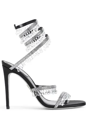 RENE CAOVILLA Dames, Schoenen, Zwart, Maat: 39 1/2 EU Satijn