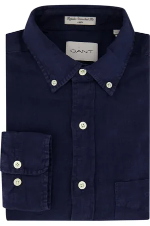 GANT Heren, Overhemden, Blauw, Maat: XL Linnen