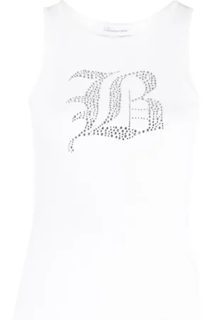 BLUMARINE Dames, Tops, Wit, Maat: L Katoen