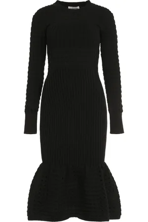 Alexander McQueen Dames, Jurken, Zwart, Maat: XS Katoen