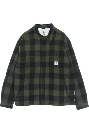 Element Heren, Overhemden, Groen, Maat: M Flanel