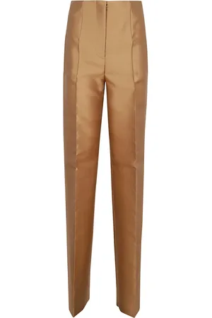 Alberta Ferretti Dames, Broeken, Bruin, Maat: XS Zijde
