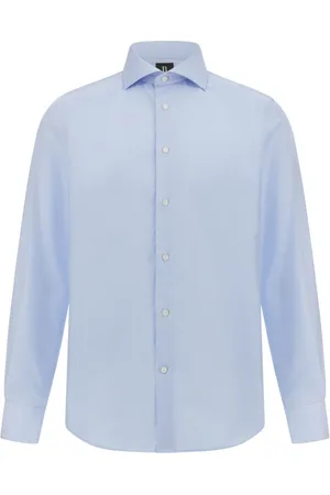 Boggi Milano Heren, Overhemden, Blauw, Maat: 2XL Katoen