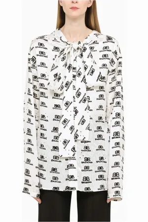 Balenciaga Dames, Blouses & Shirts, Wit, Maat: 2XS Zijde