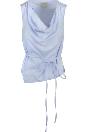 Alessia Santi Dames, Tops, Blauw, Maat: XS Katoen