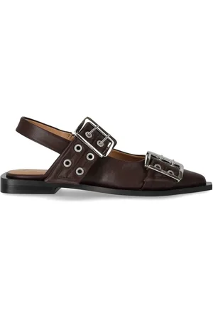 Ganni Dames, Schoenen, Bruin, Maat: 41 EU Leer