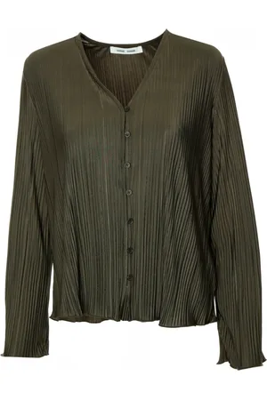 Samsøe Samsøe Dames, Blouses & Shirts, Groen, Maat: S Leer