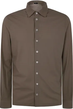 HERNO Heren, Overhemden, Bruin, Maat: 3XL Katoen
