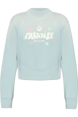 Palm Angels Dames, Sweatshirts & Hoodies, Blauw, Maat: XS Katoen