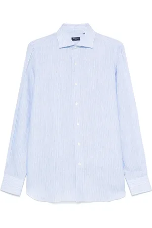 Finamore Heren, Overhemden, Blauw, Maat: 3XL Linnen