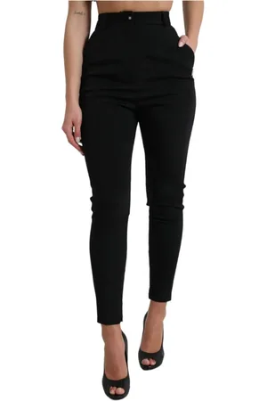 Dolce & Gabbana Dames, Broeken, Zwart, Maat: XS Katoen
