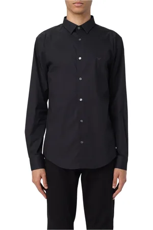 Giorgio Armani Heren, Overhemden, Zwart, Maat: 2XL Katoen