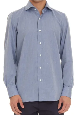 Finamore Heren, Overhemden, Blauw, Maat: 3XL Katoen