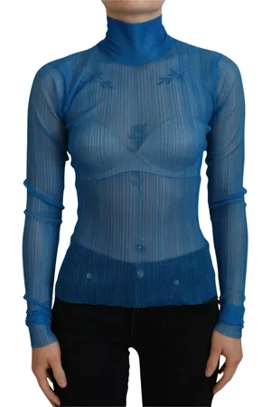 Dolce & Gabbana Dames, Tops, Blauw, Maat: 2XS Poliester