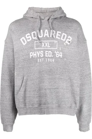 Dsquared2 Heren, Sweatshirts & Hoodies, Grijs, Maat: XS Katoen