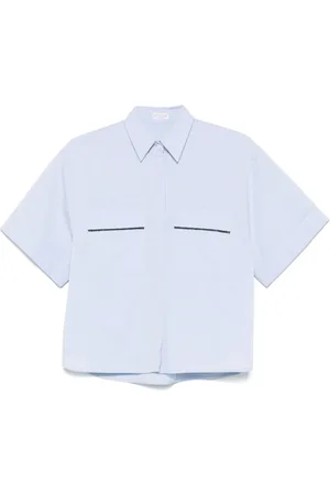 Brunello Cucinelli Dames, Blouses & Shirts, Blauw, Maat: L